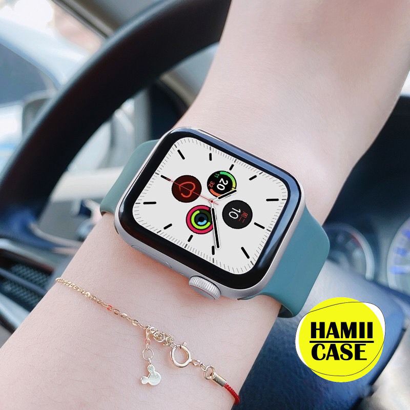 Dây silicon dành cho đồng hồ Apple Watchchất liệu cao su cao cấp mềm mại 38mm 40mm 42mm 44mm