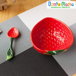 Bát hình dâu tây đỏ