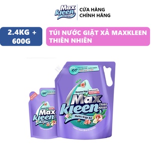 Combo Túi Nước Giặt Xả 2.2kg G + Túi Nước Giặt Xả 600g Thiên Nhiên Maxkleen