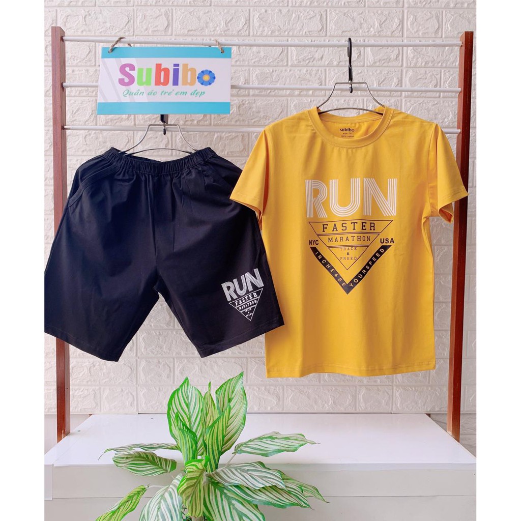 Đồ bộ có tay trẻ em mẫu RUN 100% thun cotton cao cấp