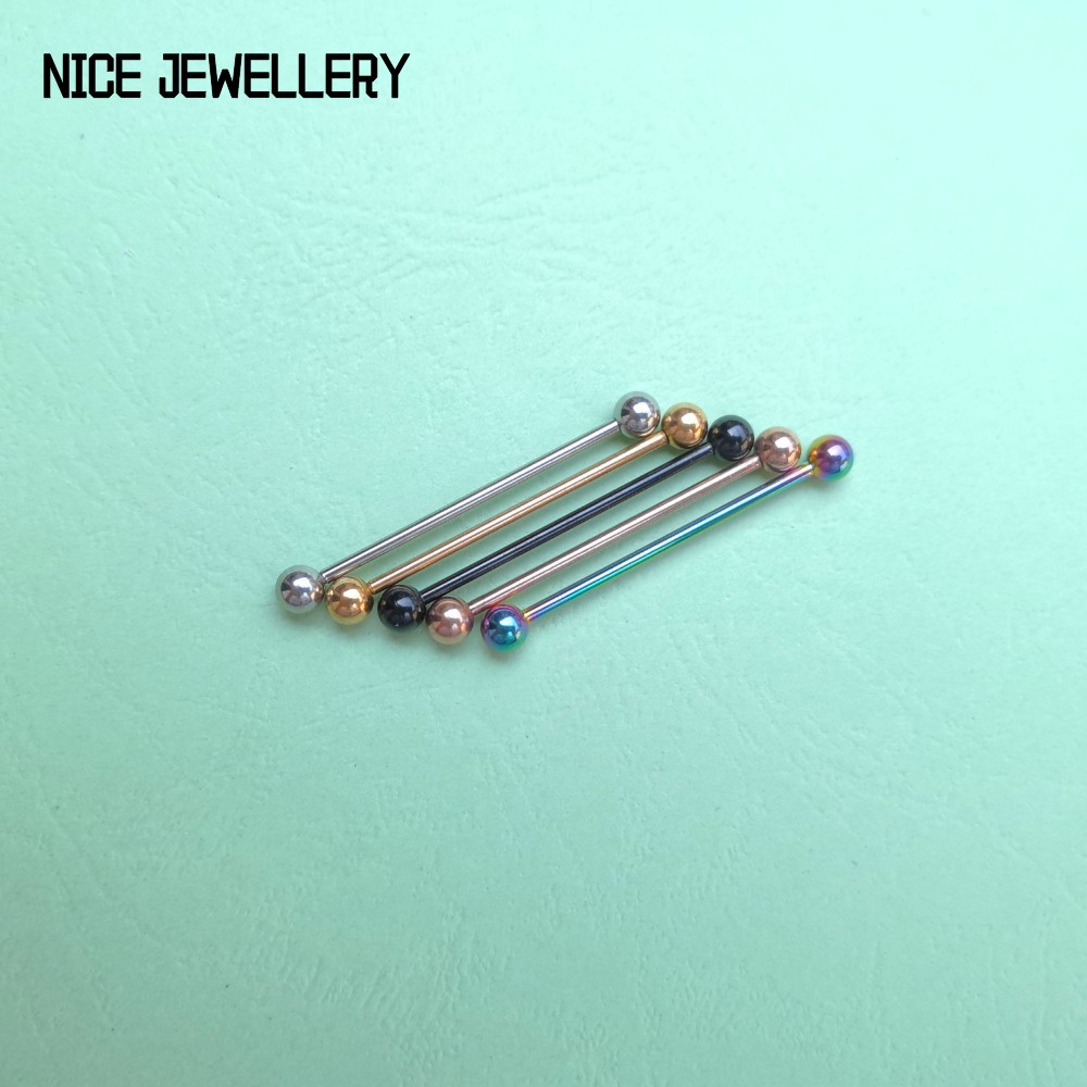 Khuyên Xỏ Tai Bằng Thép Titan 5 Màu 1.6mm Cá Tính Dành Cho Nữ