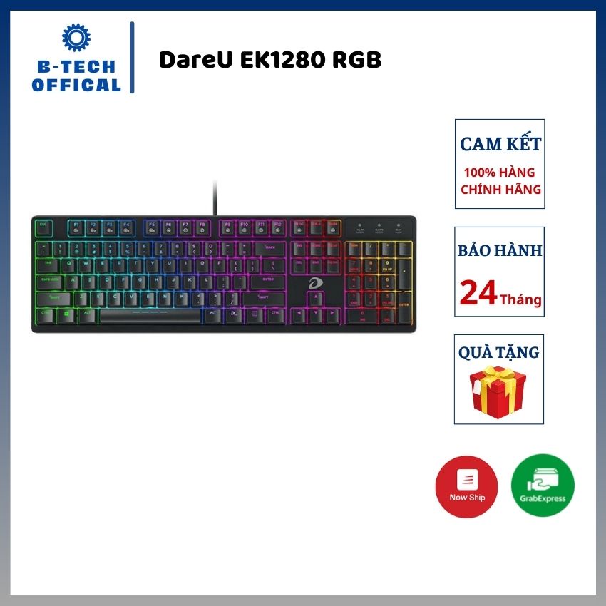 Bàn Phím Cơ DareU EK1280 RGB - Sản phẩm chính hãng bảo hành 24 tháng