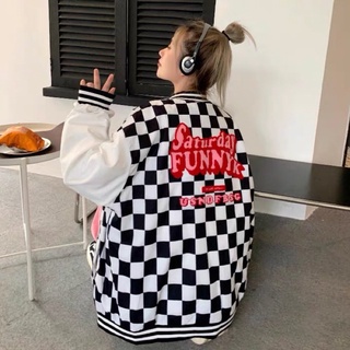 Áo bomber phối caro oder Taobao