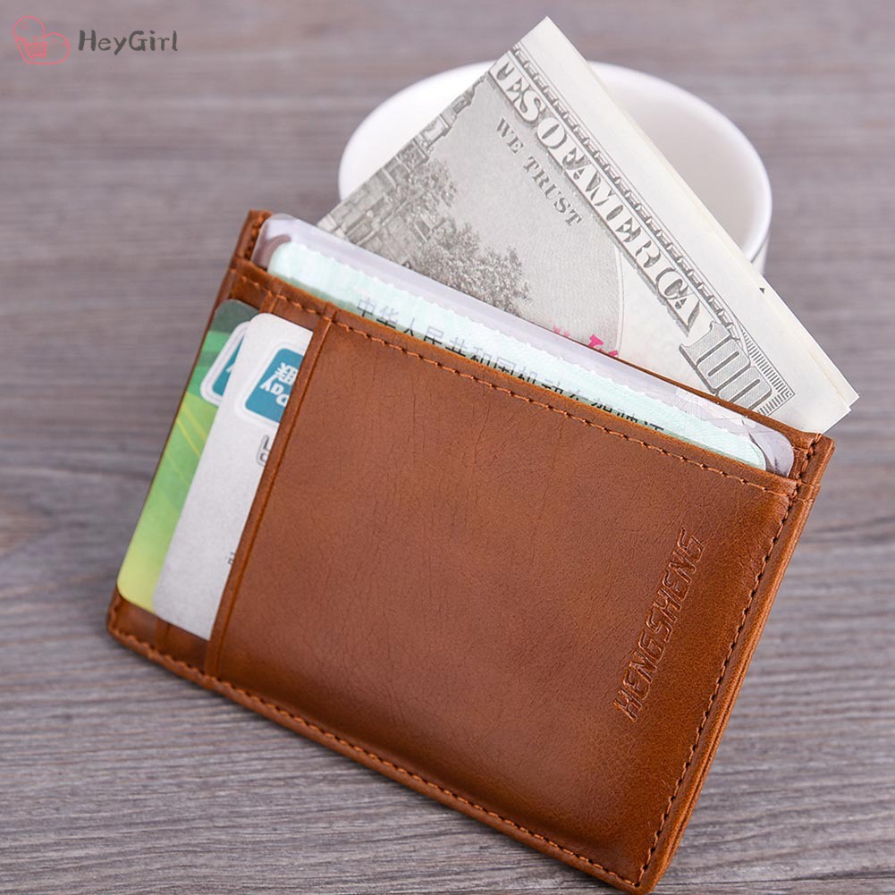 Men's Credit Card Holder ID Card Mini Wallet Hand Pocket Case Zipper Bag