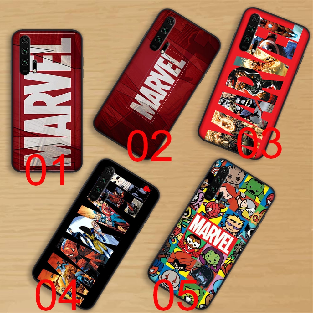 Ốp Điện Thoại Mềm Viền Đen Hình Truyện Tranh Marvel Cho Huawei Honor Note 10 View 20 9x Pro 9 Lite