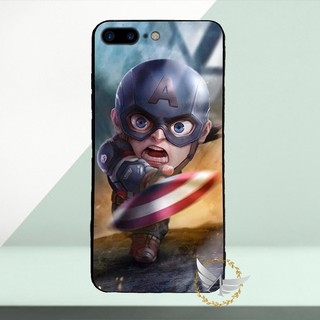 Ốp lưng kính cường lực iPhone 7 Plus, iPhone 8 Plus hình Marvel