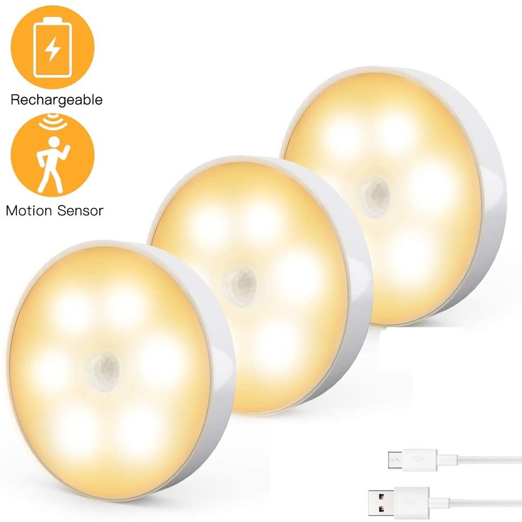 Combo tiết kiệm 3 đèn Led gắn lối đi cầu thang , hành lang ... tiện lợi dễ lắp đặt tích hợp pin sạc 700mAh.