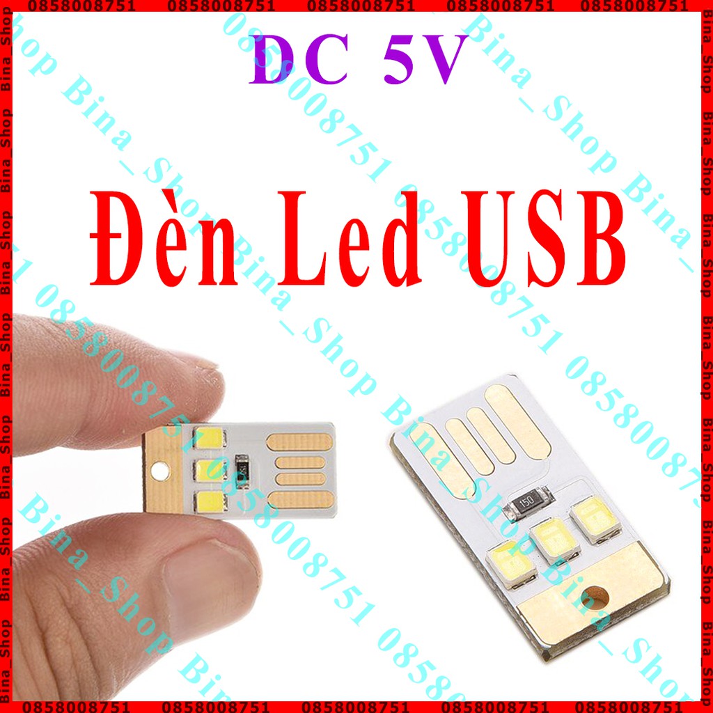 Đèn Led USB 5V 3 bóng 2835 trắng ấm