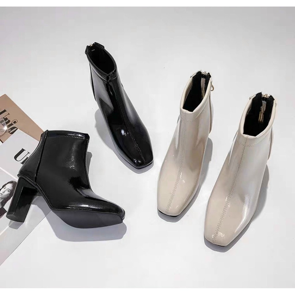 Boots nữ cổ lửng thời trang gót 7 phân cực hót