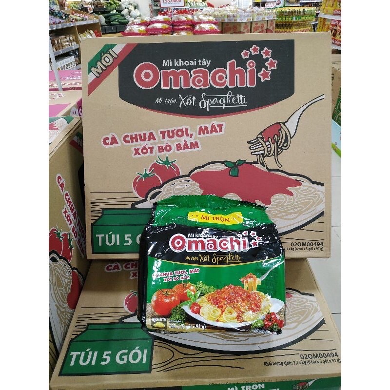 5gói Mì trộn Omachi xốt Spaghetti