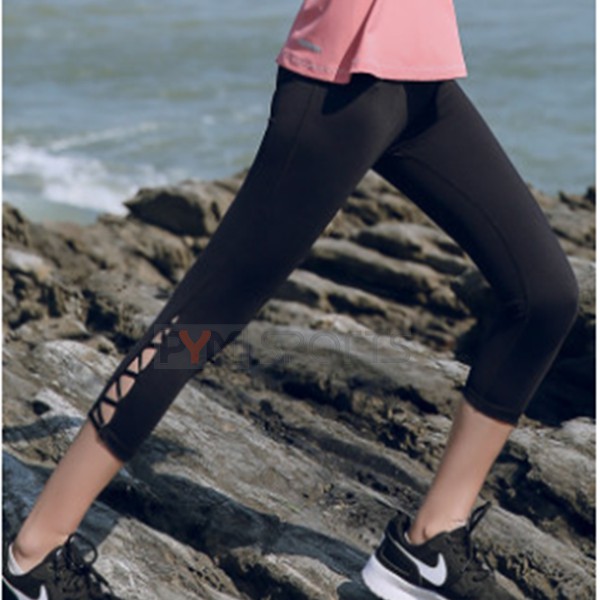 Quần legging ngố đan dây gấu quần| Loại Bigsize |Quần lửng legging tập Yoga,Gym,Zumba Cạp Cao Gen Bụng Co dãn 4 chiều | BigBuy360 - bigbuy360.vn