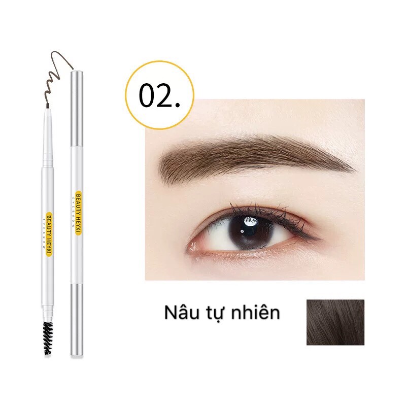 Chì kẻ chân mày 2 đầu nét mảnh trang điểm lâu trôi Heyxi Verythin Eyebrow Pencil