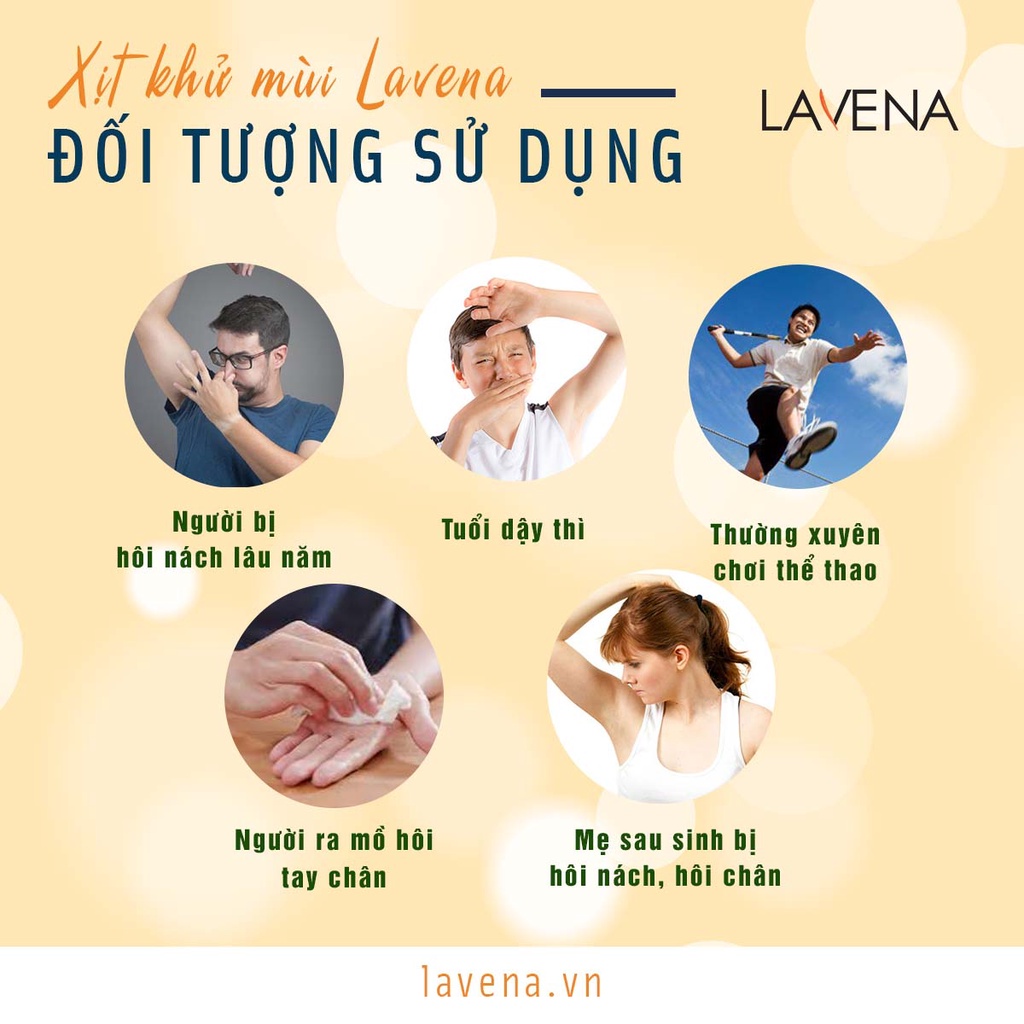 Xịt Khử Mùi LAVENA Khô Thoáng Ngăn Bài Tiết Mồ Hôi 30ml