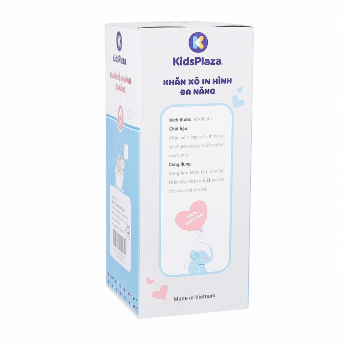 Khăn tắm xô Kids Plaza in hình 4 Lớp TM20 (90x90) - nhiều mẫu