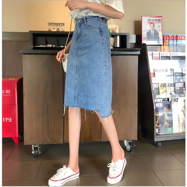 Chân váy jeans midi dáng dài TOTICHAN CV02