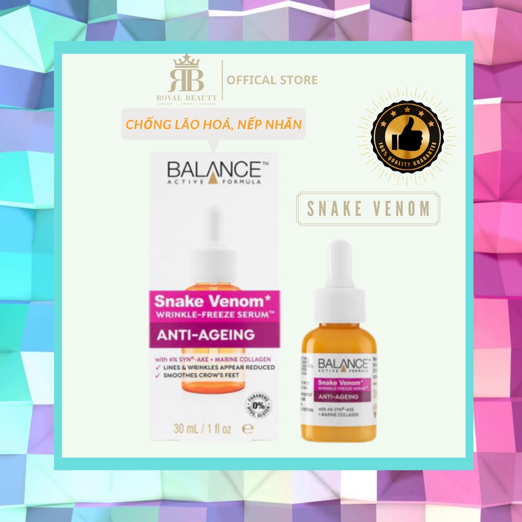 [Chính Hãng] Tinh Chất Nọc Rắn Balance Active Formula Ngừa Lão Hóa, Giảm Nếp Nhăn 30ml