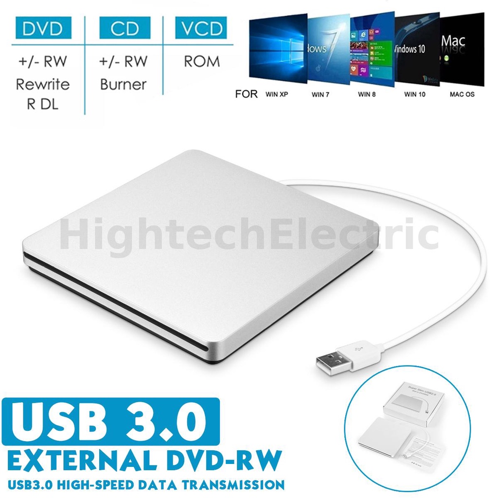 Cáp Truyền Dữ Liệu Tốc Độ Cao DVDRW Max.24X Kết Nối USB 3.0 Cho Win XP Win 7 Win 8 Win 10