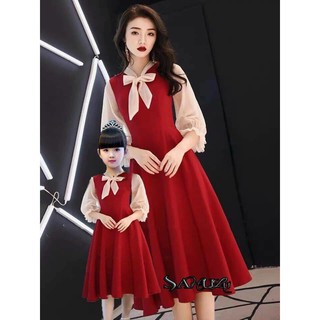 Bán sỉ set váy đỏ mẹ con