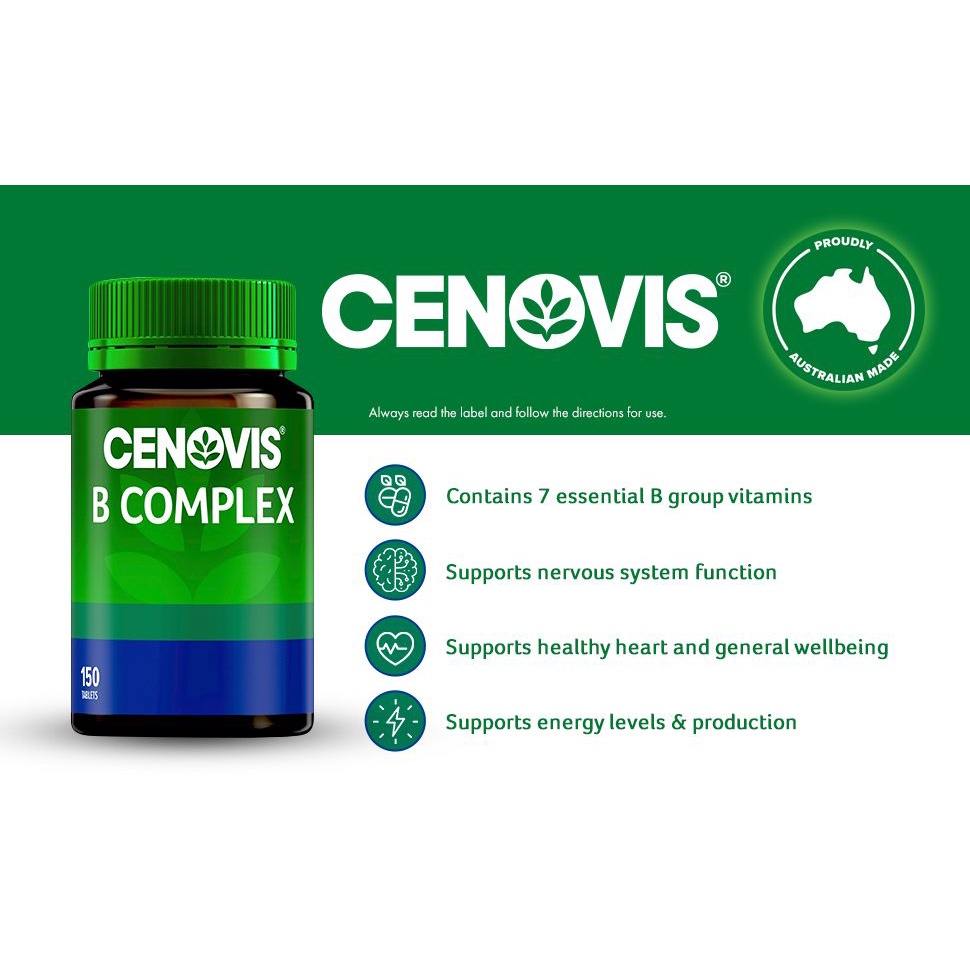Viên uống CENOVIS B Complex 150 viên, bổ sung vitamin B, bổ sung năng lượng hỗ trợ tim mạch thần kinh