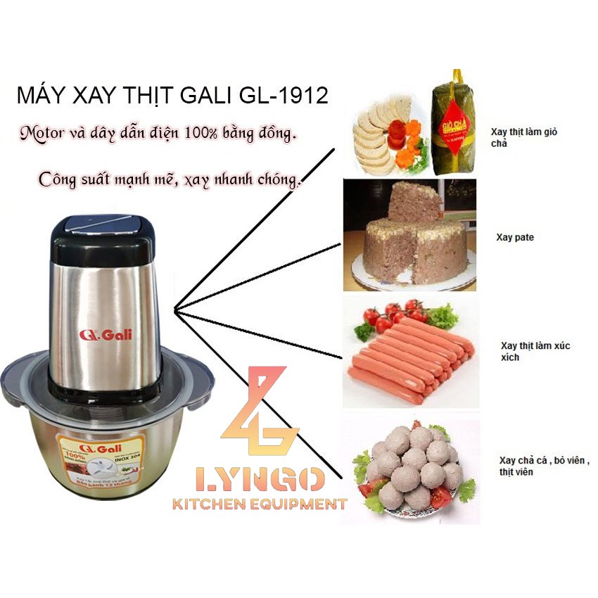 Máy xay thịt GALI GL-1912 / Chất lượng hàng hóa nhập khẩu (Tem hợp quy CR) / BẢO HÀNH 12TH CHÍNH HÃNG