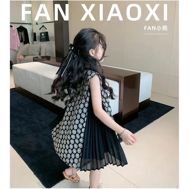 Đầm Công Chúa Mùa Hè Dáng Chữ A Cộc Tay In Họa Tiết Hoa Phong Cách Phương Tây Dễ Phối Đồ Cho Bé Gái