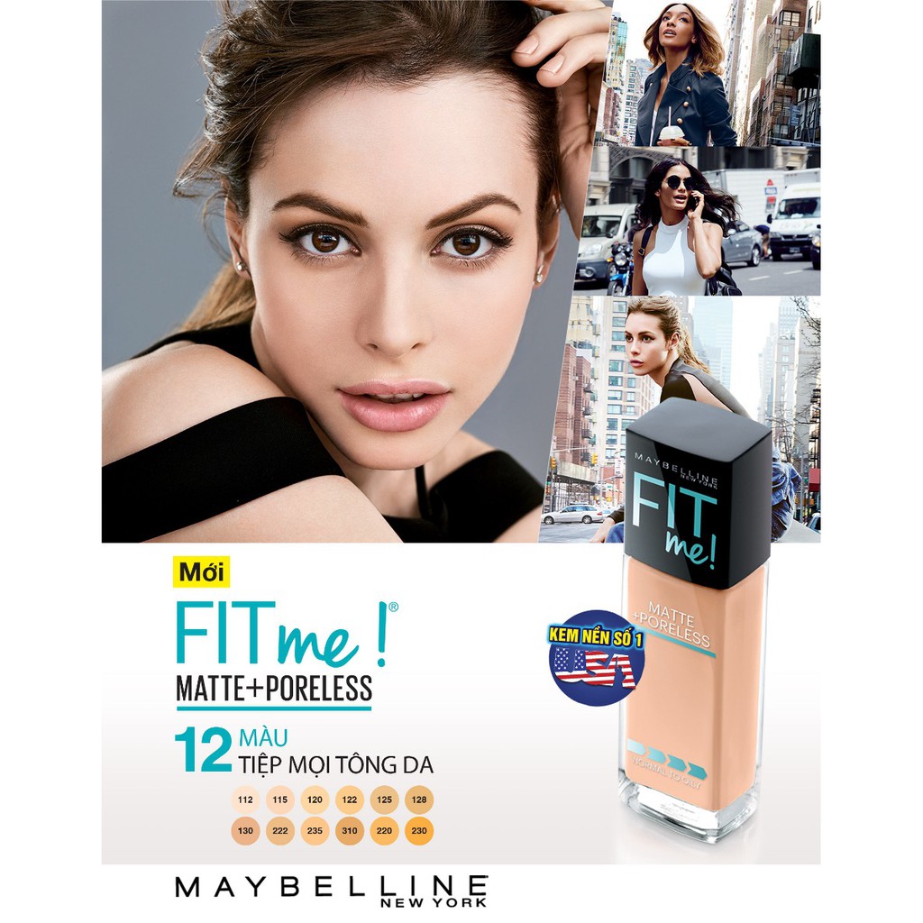 [CÓ ĐẦU VÒI] Kem Nền Mịn Lì Fit Me Maybelline 30ml Fit Me Matte + Poreless Foundation | BigBuy360 - bigbuy360.vn