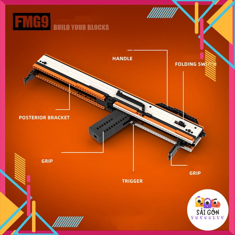 Đồ Chơi Lắp Ráp Kiểu LEGO Mô Hình PUBG Magpul FMG9 Asiimov Với 400+ PCS - Theo Bản Thiết Kế Của Kevin183