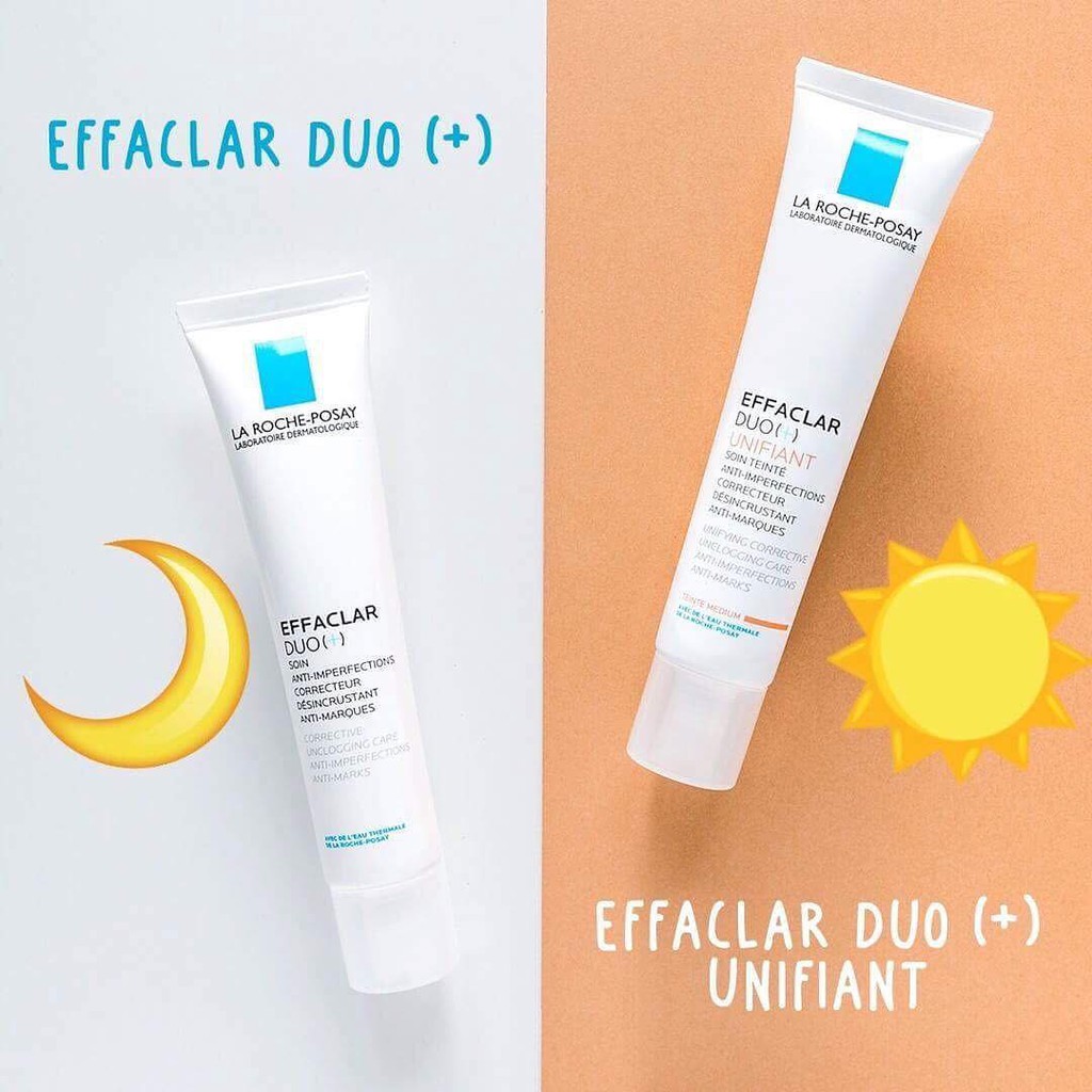 Kem Dưỡng Da Giúp Giảm Mụn, Thông Thoáng Lỗ Chân Lông Ngăn Ngừa Thâm Và Mụn Tái Phát La Roche-Posay Effaclar Duo+ 40ml