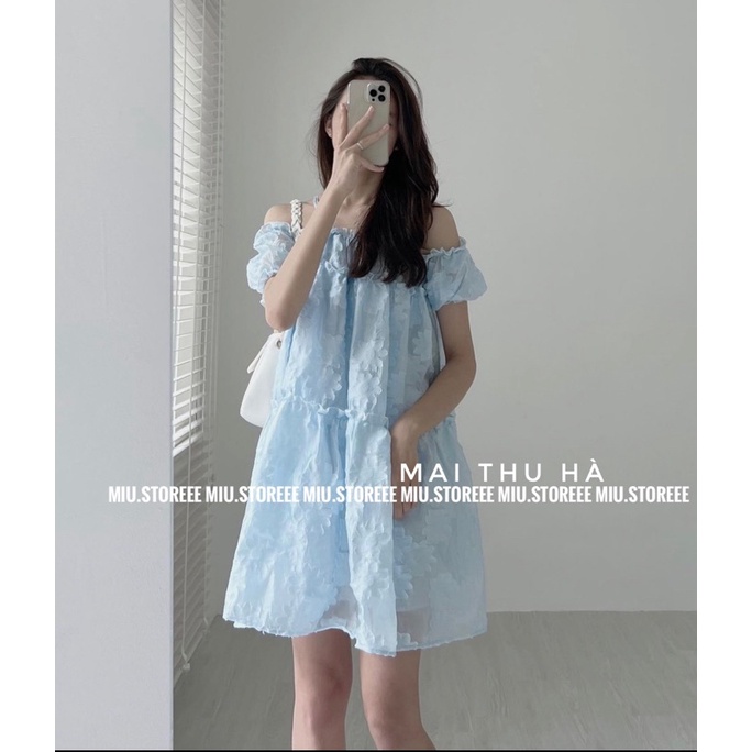 VÁY HOA BABYDOLL TRỄ VAI HAI DÂY HÀNG HAI LỚP