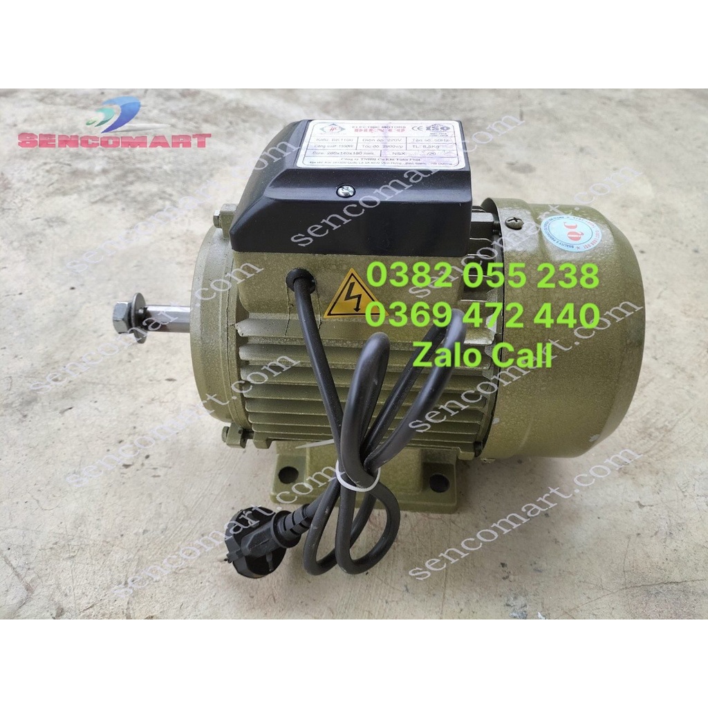 Động cơ mô tơ điện 1,5HP, moto đạt chuẩn công nghệ của Việt Nam 1 pha