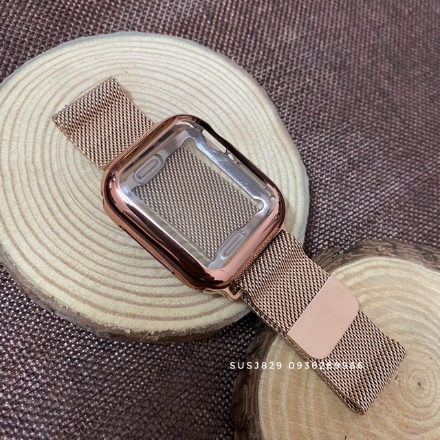 Combo bảo vệ toàn diện apple watch ( dây milan thép không gỉ loại 1+ ốp full màn viền)