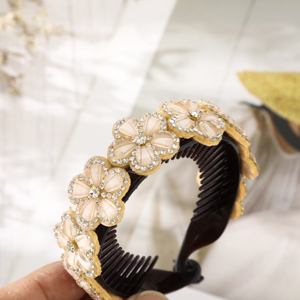 Haimeikang Phụ kiện kẹp tóc hình hoa đính đá phong cách Hàn Quốc cho nữ