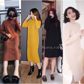 Váy len cổ lọ cao - Hàng QC L1 xịn xò, chất len dày siêu đẹp chuẩn mẫu( kèm ảnh thật )