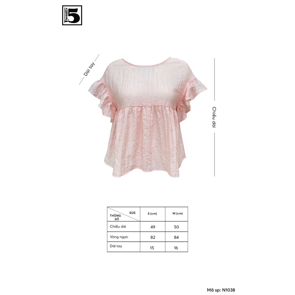 Áo nữ baby doll nhún tay ngực Twentyfive N1038