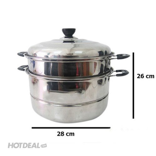 Nồi hấp, luộc inox đa năng tiện ích 2 Tầng và 3 Tầng