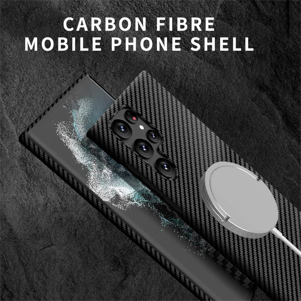 HOCE Ốp Điện Thoại Sợi Carbon Siêu Mỏng Từ Tính Cho Samsung S23 s22 plus s22 Ultra s21