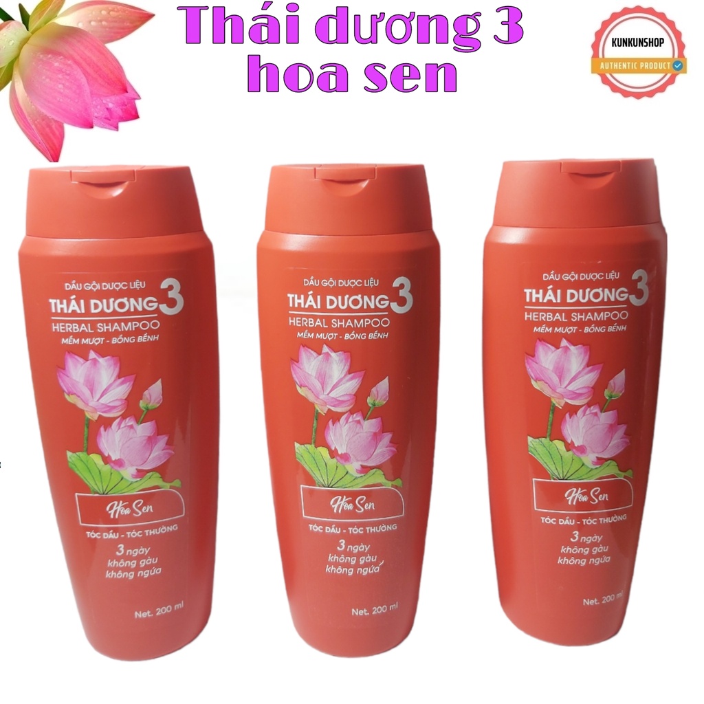 Dầu gội dược liệu Thái Dương 3 hương Hoa Sen chai 200ml - Sao Thái Dương