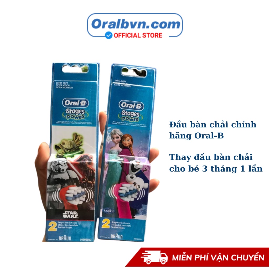 Đầu bàn chải trẻ em Oral B thay thế chính hãng (Disney, Starwar,...) cho trẻ em, bé gái từ 3 tuổi