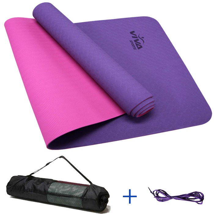 Thảm Tập Yoga TPE Cao Cấp 6mm 2 lớp Viva Sport (Ép Nhiệt) + Tặng Kèm Túi Và Dây Buộc