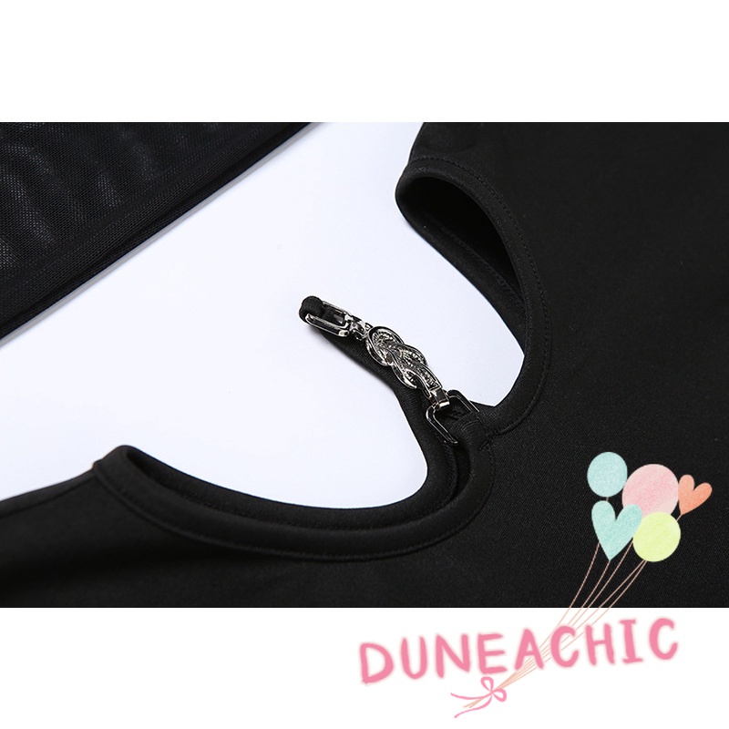 DUNEA Đầm Trễ Vai Phối Lưới Hở Lưng Quyến Rũ Thời Trang Dành Cho Nữ