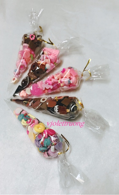 set 50 charm bánh kẹo trang trí slime