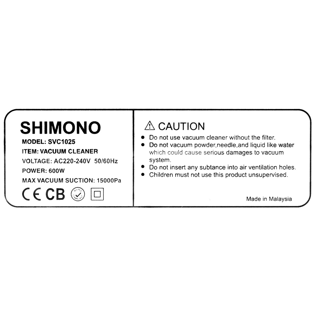 Máy hút bụi cầm tay Shimono SVC1025 công suất 600W có đầu hút khe - Chính hãng BH 12 tháng