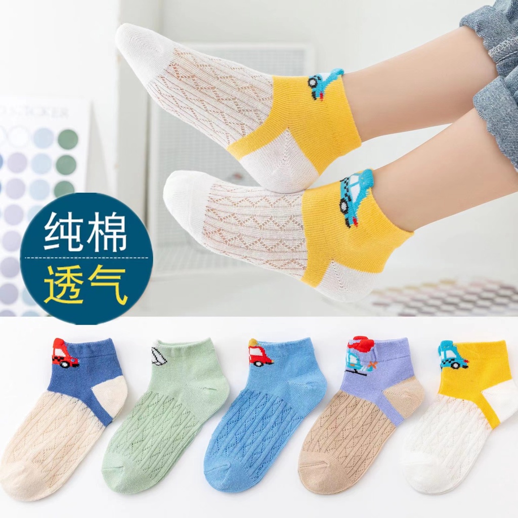 Vớ Cotton Mỏng Phối Lưới Hình Gấu Thời Trang Xuân Thu Cho Bé