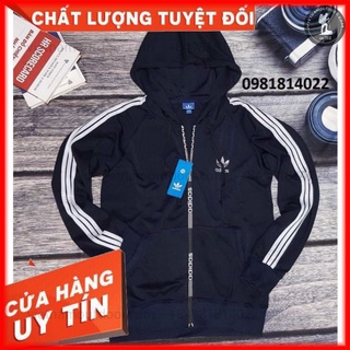 Áo khoác tay dài 3 sọc dây kéo chữ - Áo khoác chống nắng - Bảo hành trọn đời