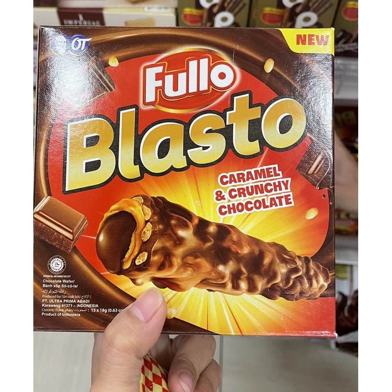 ( Hàng có sẵn) Bánh Quế Fullo Blasto Sôcôla 270gr ( hộp 15 thanh) Hàng có sẵn