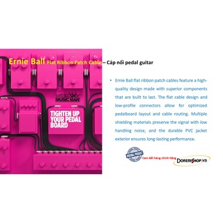 Cáp tín hiệu nối pedal guitar Ernie Ball Flat Ribbon Patch Cable