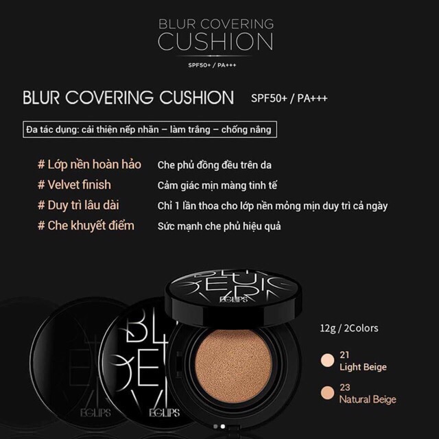 Phấn nước Eglips Blur Covering Cushion - phiên bản mới toanh đang gây cơn sốt | BigBuy360 - bigbuy360.vn