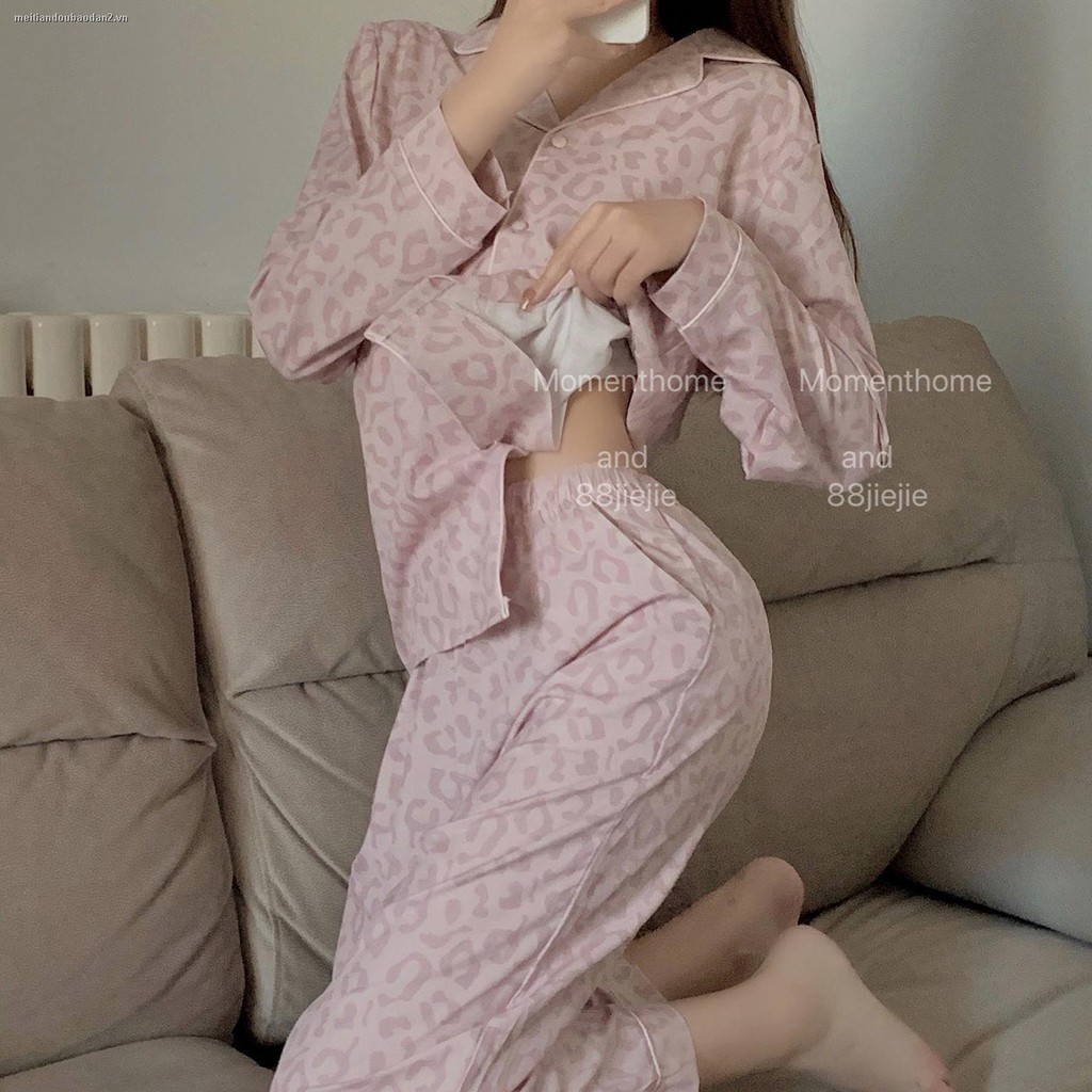Bộ Đồ Ngủ Pijama Dài Tay Họa Tiết Da Báo Quyến Rũ Cho Nữ | BigBuy360 - bigbuy360.vn