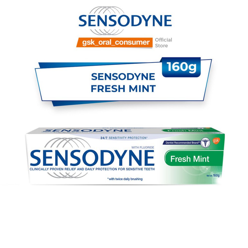 [Mã FMCG8 - 8% đơn 250K] Kem Đánh Răng Sensodyne Fresh Mint 160G