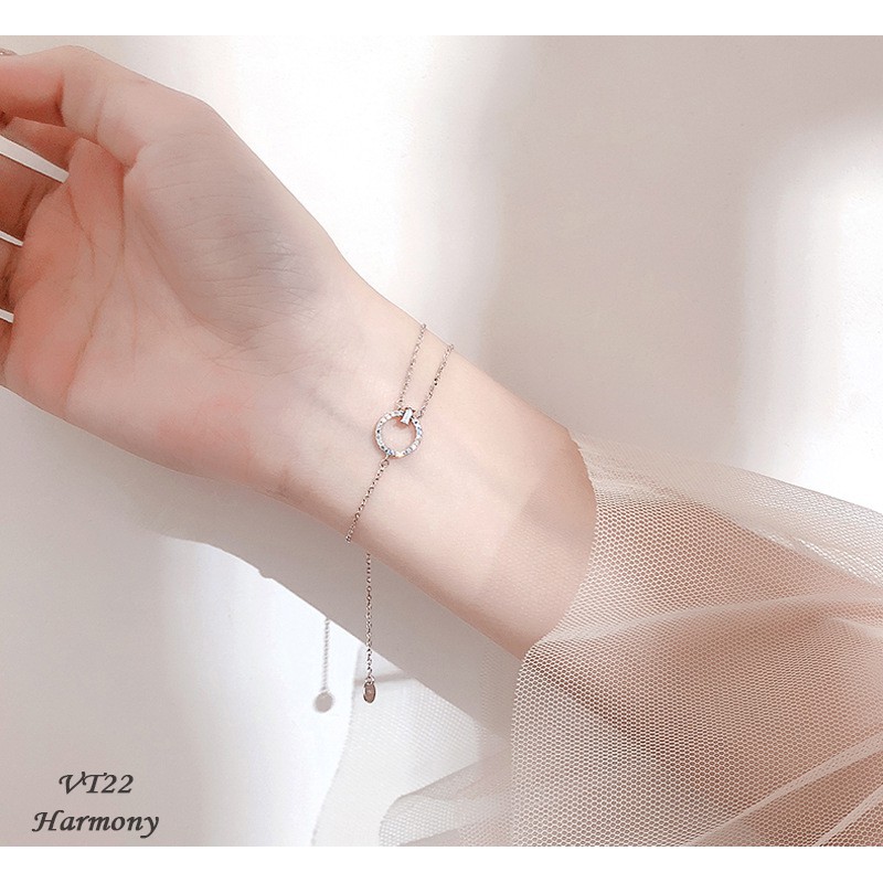 Vòng tay, lắc tay nữ bạc 925 cao cấp Cindy thiết kế độc đáo, xinh xắn, cực sang VT22| TRANG SỨC BẠC HARMONY